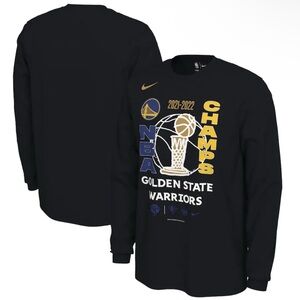 Golden State Warriors 2022 NBA Champs Black Nike Long Sleeve Locker Room Tee NEW